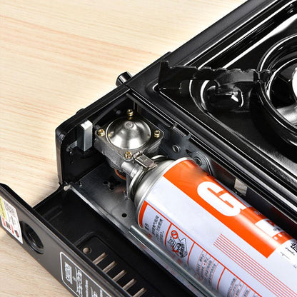 Плита газова одноконфорочна з п'єзопідпалом BDZ-155-A, Чорна / Туристична портативна плита на 1 конфорку