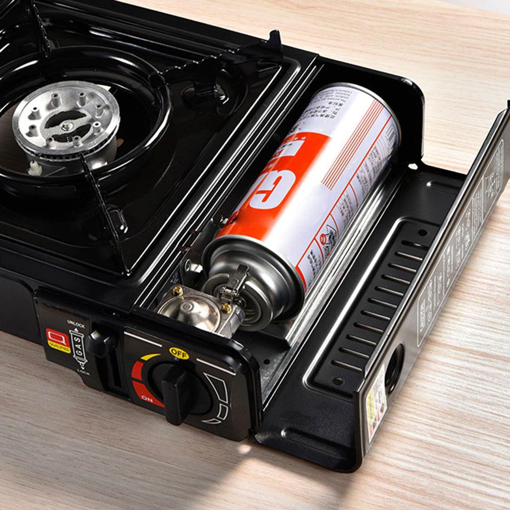 Плита газова одноконфорочна з п'єзопідпалом BDZ-155-A, Чорна / Туристична портативна плита на 1 конфорку