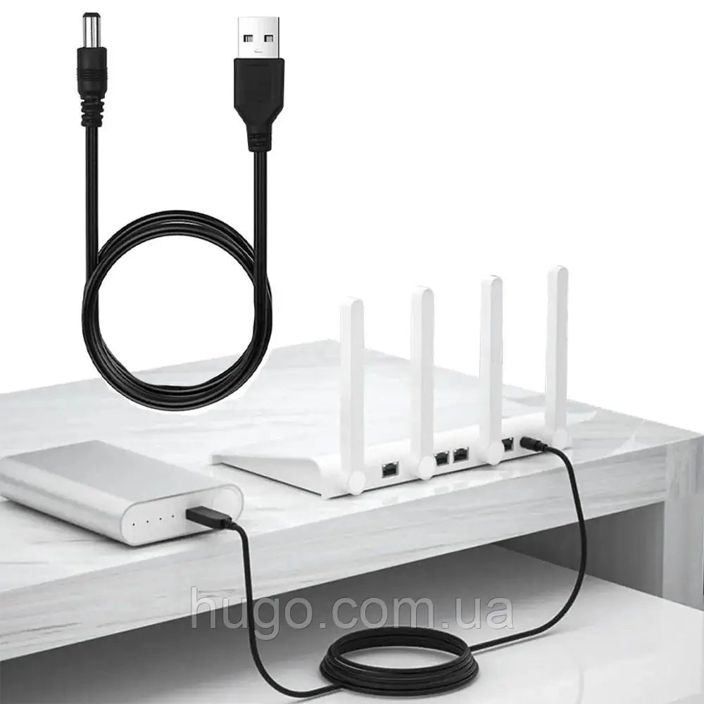 Кабель для роутера 5V-12V DC 5,5x2,1mm / Кабель для WIFI роутера з перетворювачем напруги