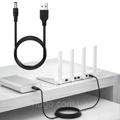 Кабель для роутера 5V-12V DC 5,5x2,1mm / Кабель для WIFI роутера з перетворювачем напруги