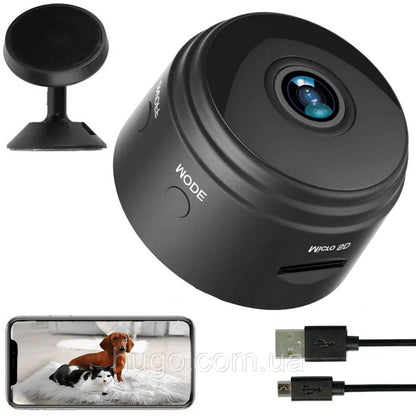 Бездротова WiFi міні камера Full HD, A9 / Універсальна IP камера відеоспостереження на акумуляторі