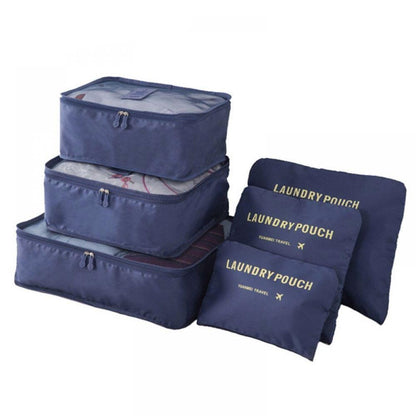 Набір дорожніх органайзерів 6 шт Secret Pouch, Темно-синій / Органайзери для подорожей 5в1