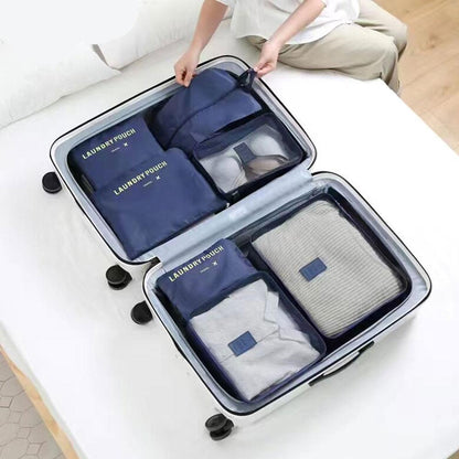 Набір дорожніх органайзерів 6 шт Secret Pouch, Темно-синій / Органайзери для подорожей 5в1