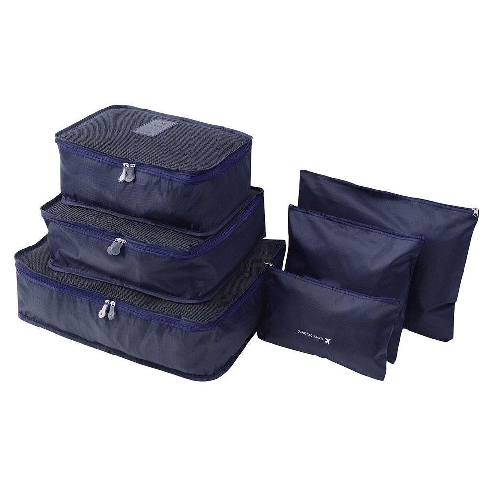 Набір дорожніх органайзерів 6 шт Secret Pouch, Темно-синій / Органайзери для подорожей 5в1