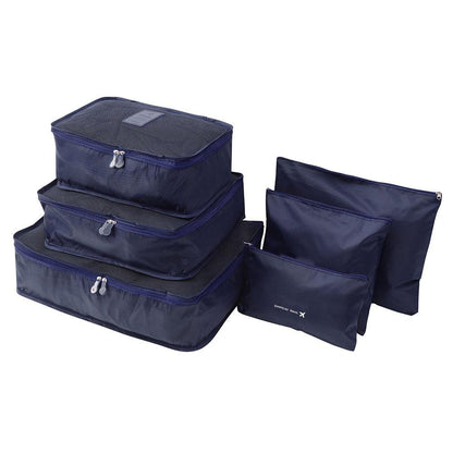 Набір дорожніх органайзерів 6 шт Secret Pouch, Темно-синій / Органайзери для подорожей 5в1