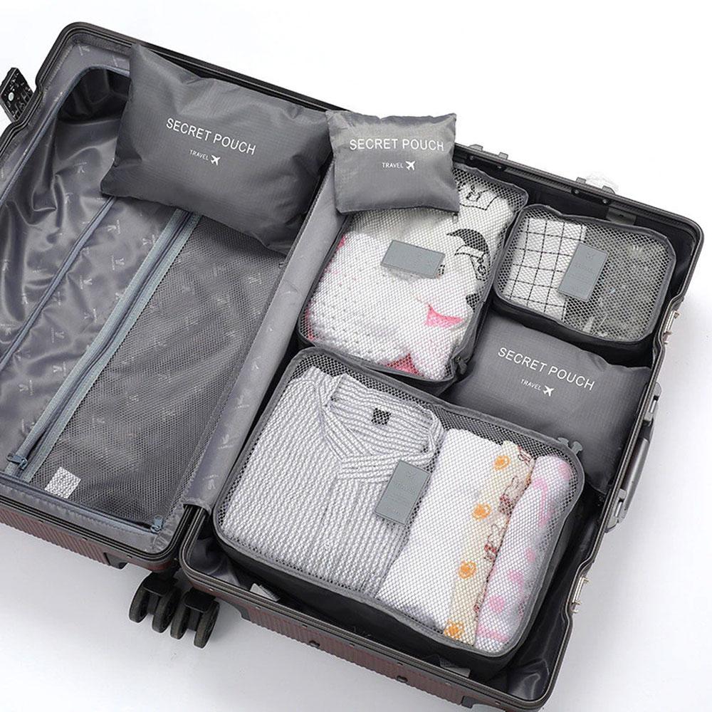 Набір дорожніх органайзерів 6шт Secret Pouch, Сірий / Органайзери для подорожей
