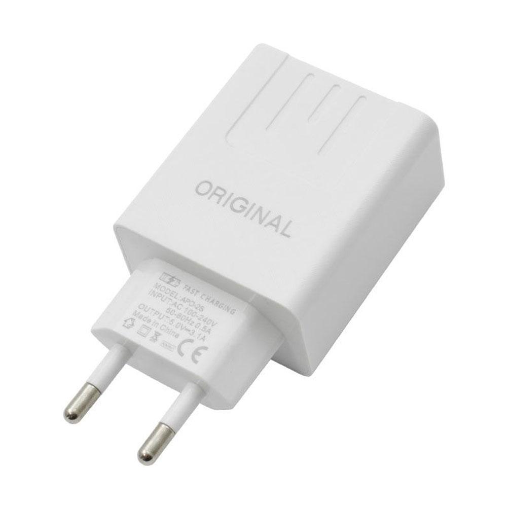 Зарядний пристрій адаптер на 2 USB та LED дисплеєм, 220В,QC03 5740 / Швидка зарядка для телефону