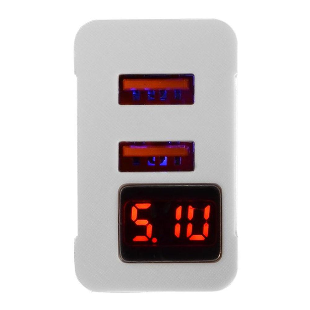 Зарядний пристрій адаптер на 2 USB та LED дисплеєм, 220В,QC03 5740 / Швидка зарядка для телефону