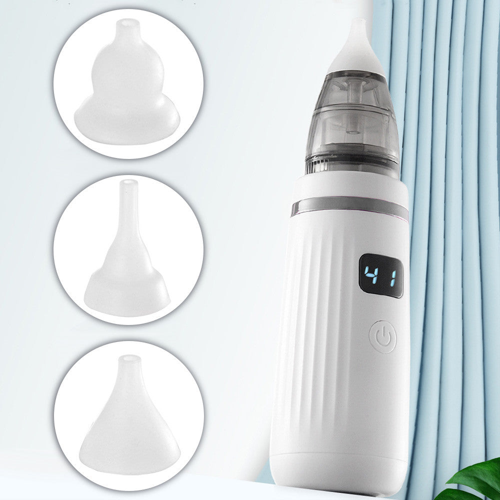 Дитячий акумуляторний аспіратор 2в1, + 3 насадки, BABY NOSE / Електронний назальний соплевідсмоктувач