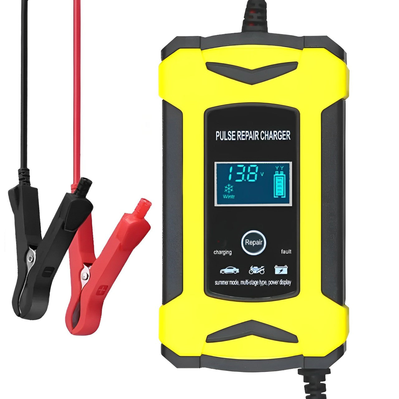 Зарядний пристрій для акумулятора 12В/6А / Імпульсна зарядка для авто та мото акумуляторів