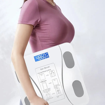 Ваги розумні підлоги Bluetooth до 180 кг A-8003, Білі / Електронні смарт фітнес ваги з додатком