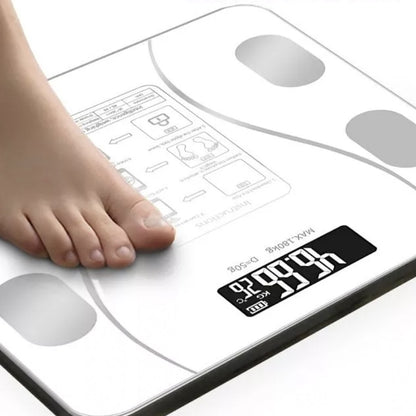 Ваги розумні підлоги Bluetooth до 180 кг A-8003, Білі / Електронні смарт фітнес ваги з додатком