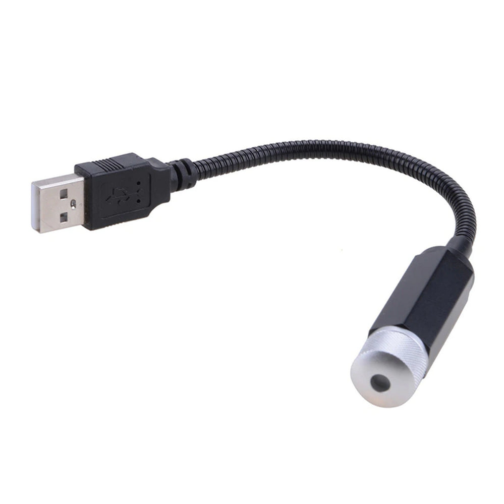 Лазерний проектор в машину від USB, STAR DL190 / Міні підсвічування для салону авто / Червоне зоряне небо в авто