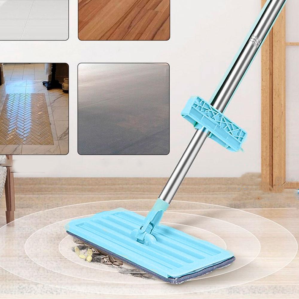 Швабра ледар для швидкого прибирання з віджимом з насадками Spin Mop 360, Блакитна / Швабра з самовіджимом