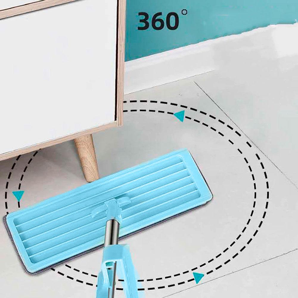 Швабра ледар для швидкого прибирання з віджимом з насадками Spin Mop 360, Блакитна / Швабра з самовіджимом