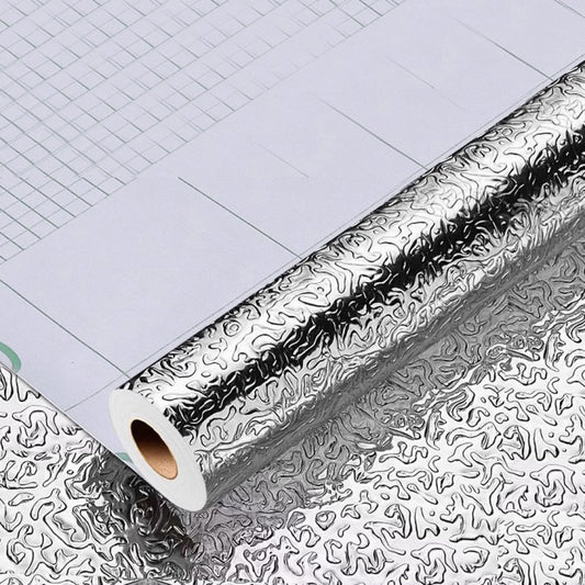 Фольга алюмінієва маслостійка для кухні 0,6×2 м/ Фольга самоклеюча для захисту стін, плити від жирових бризок