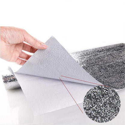 Фольга алюмінієва маслостійка для кухні 0,6×2 м/ Фольга самоклеюча для захисту стін, плити від жирових бризок