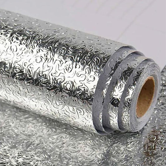 Алюмінієва самоклеюча фольга (0,6×4 м) для кухні / Фольга плівка для поверхонь від жиру