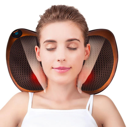 Масажна подушка Massage Pillow 8028, (31х10х19 см) / Роликовий масажер для шиї та спини