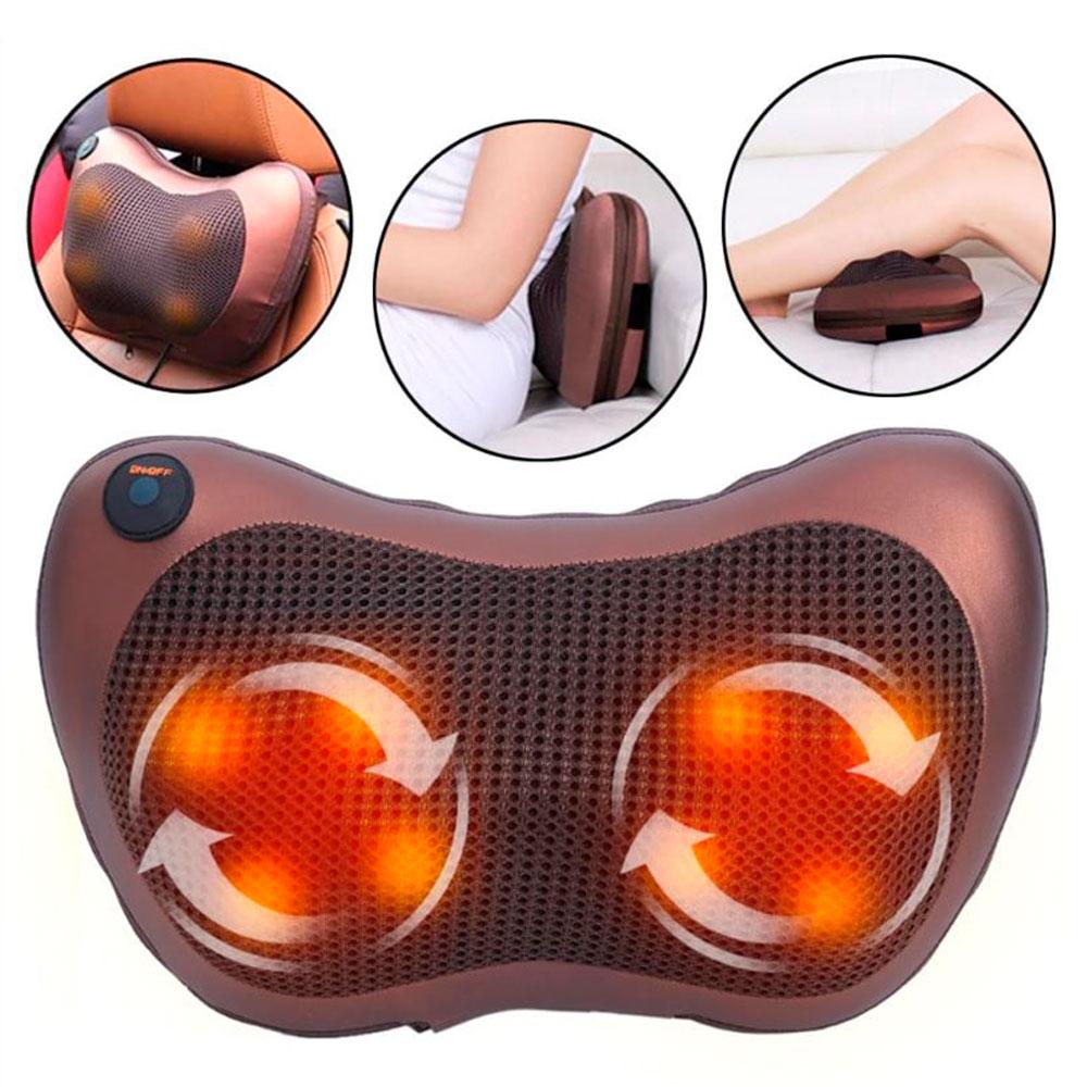 Масажна подушка Massage Pillow 8028, (31х10х19 см) / Роликовий масажер для шиї та спини