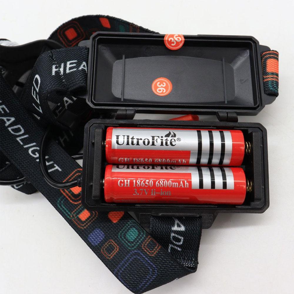Ліхтарик налобний RJ-3000 Т6+2XPE, 2 акумулятори / Потужний акумуляторний ліхтар на голову з 3 світлодіодами
