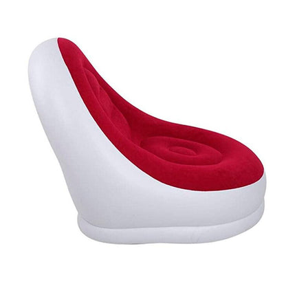 Надувний диван з пуфиком Air Sofa - 116х98х83см, Червоний / Надувне крісло з пуфиком