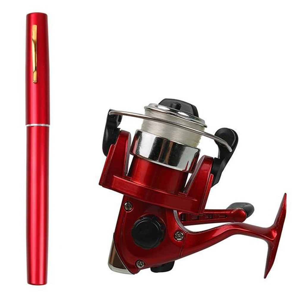 Вудка-ручка з котушкою EL-1220, Червона / Набір рибалки / Кишенькова міні вудка складна, телескопічна