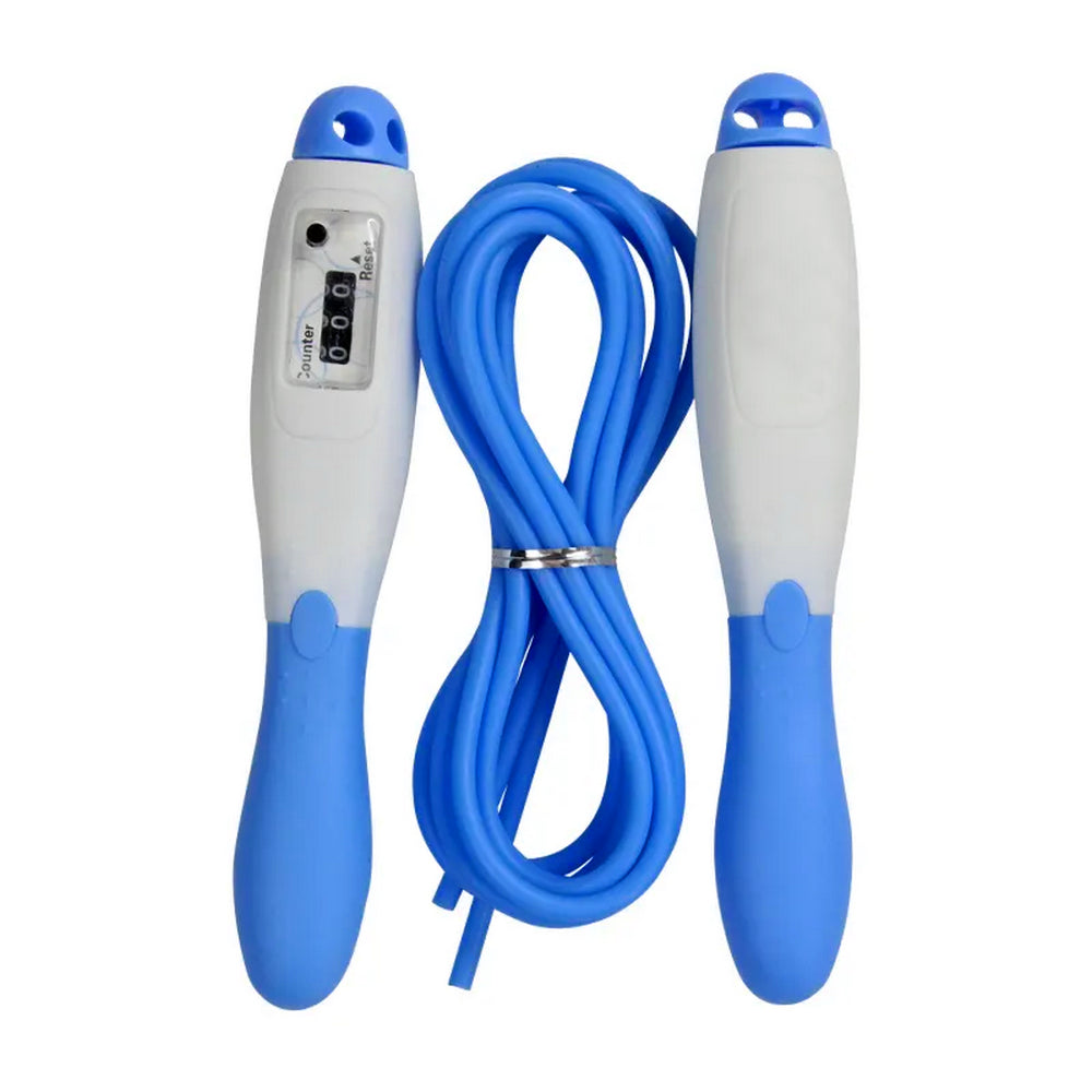 Скакалка з лічильником "Кеглі", Синій / Спортивна скакалка для схуднення / Скакалка з регульованою довжиною