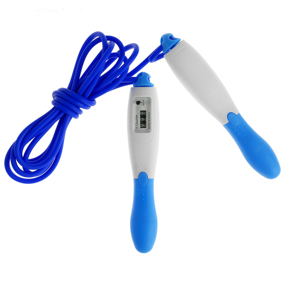 Скакалка з лічильником "Кеглі", Синій / Спортивна скакалка для схуднення / Скакалка з регульованою довжиною