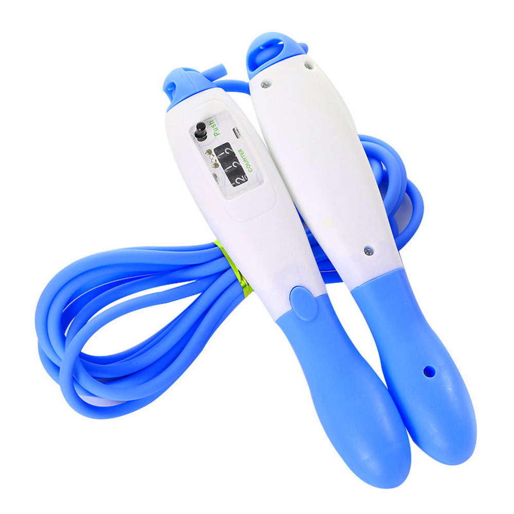 Скакалка з лічильником "Кеглі", Синій / Спортивна скакалка для схуднення / Скакалка з регульованою довжиною