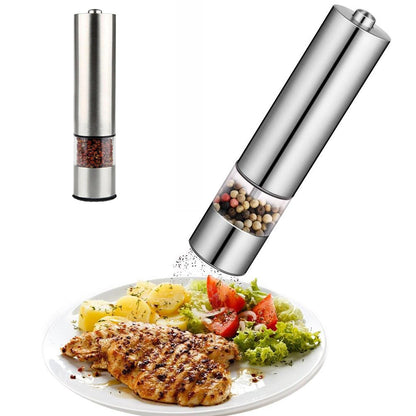 Електричний млин для спецій NJ-519 / Електромлин для солі, перцю на батарейках / Електросільниця