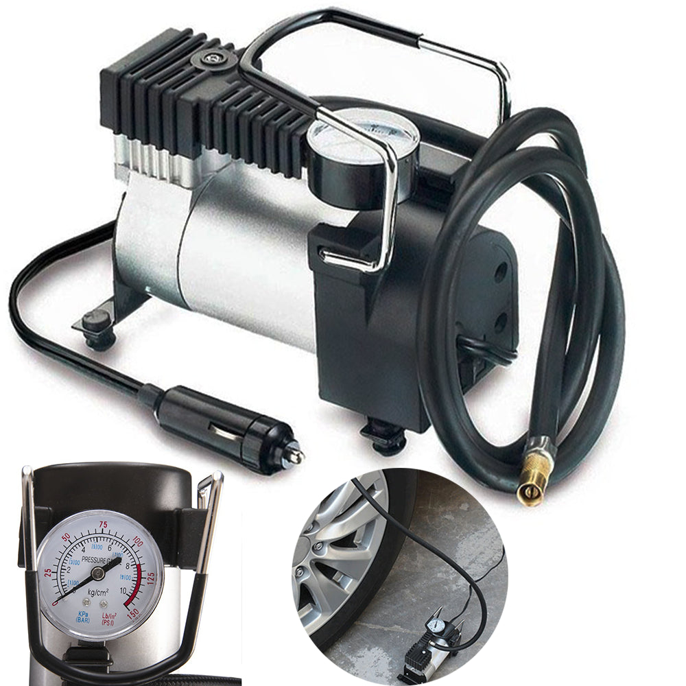 Автомобільний компресор від прикурювача 965 кПа, Air pump HS-208 / Портативний насос для підкачування коліс