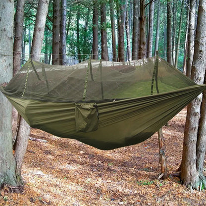 Гамак з москітною сіткою та тентом 270×150см витримує до 200 кг / Гамак намет похідний для відпочинку