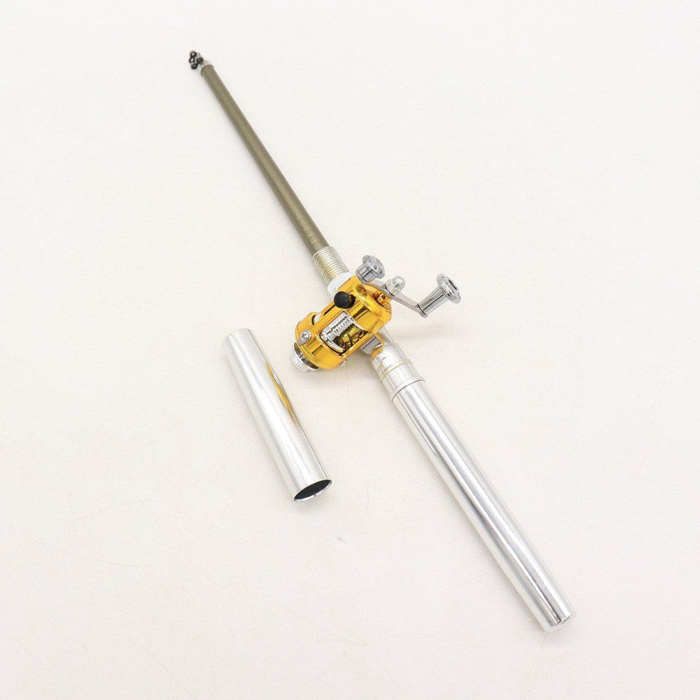 Вудка-ручка з котушкою EL-1220, Сіра / Набір рибалки / Кишенькова міні вудка складна, телескопічна