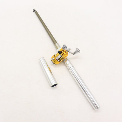 Вудка-ручка з котушкою EL-1220, Сіра / Набір рибалки / Кишенькова міні вудка складна, телескопічна