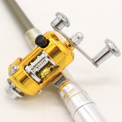 Вудка-ручка з котушкою EL-1220, Сіра / Набір рибалки / Кишенькова міні вудка складна, телескопічна