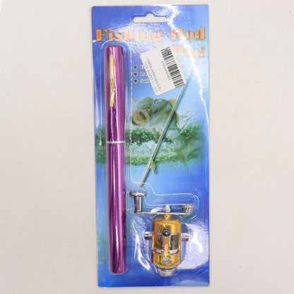 Вудка-ручка з котушкою EL-1220, Фіолетова / Набір рибалки / Кишенькова міні вудка складана, телескопічна