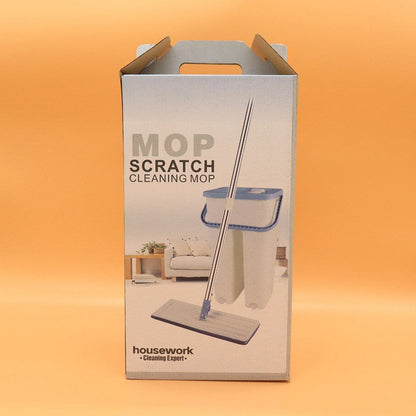 Комплект швабра та відро з самовіджимом Scratch Cleaning Mop, Світло бежева / Набір для збирання / Швабра ледарка