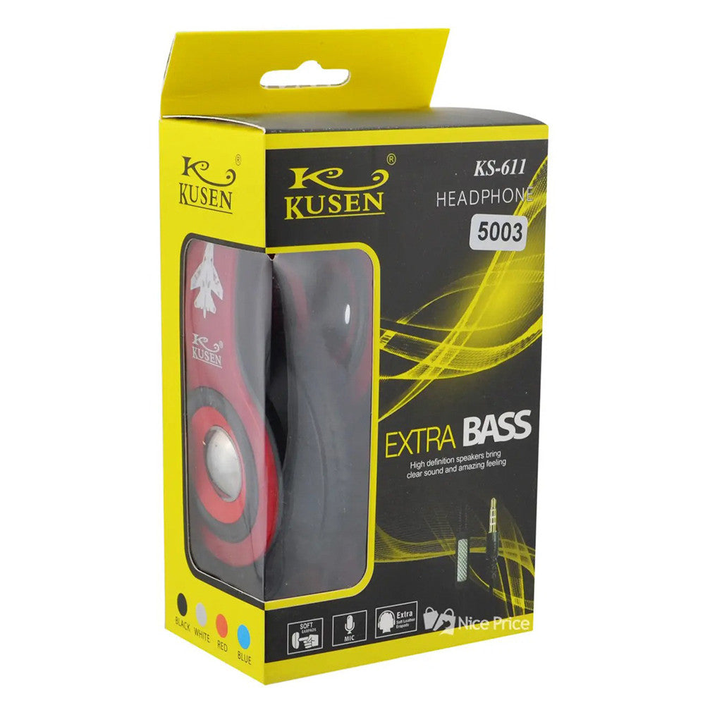 Навушники MDR KS-611 дротяні, Чорні / Накладні навушники для комп'ютера та смартфону