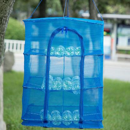 Складна сітка для сушіння риби (35х35х65 см), 3 яруси / Сушарка для грибів, овочів та фруктів