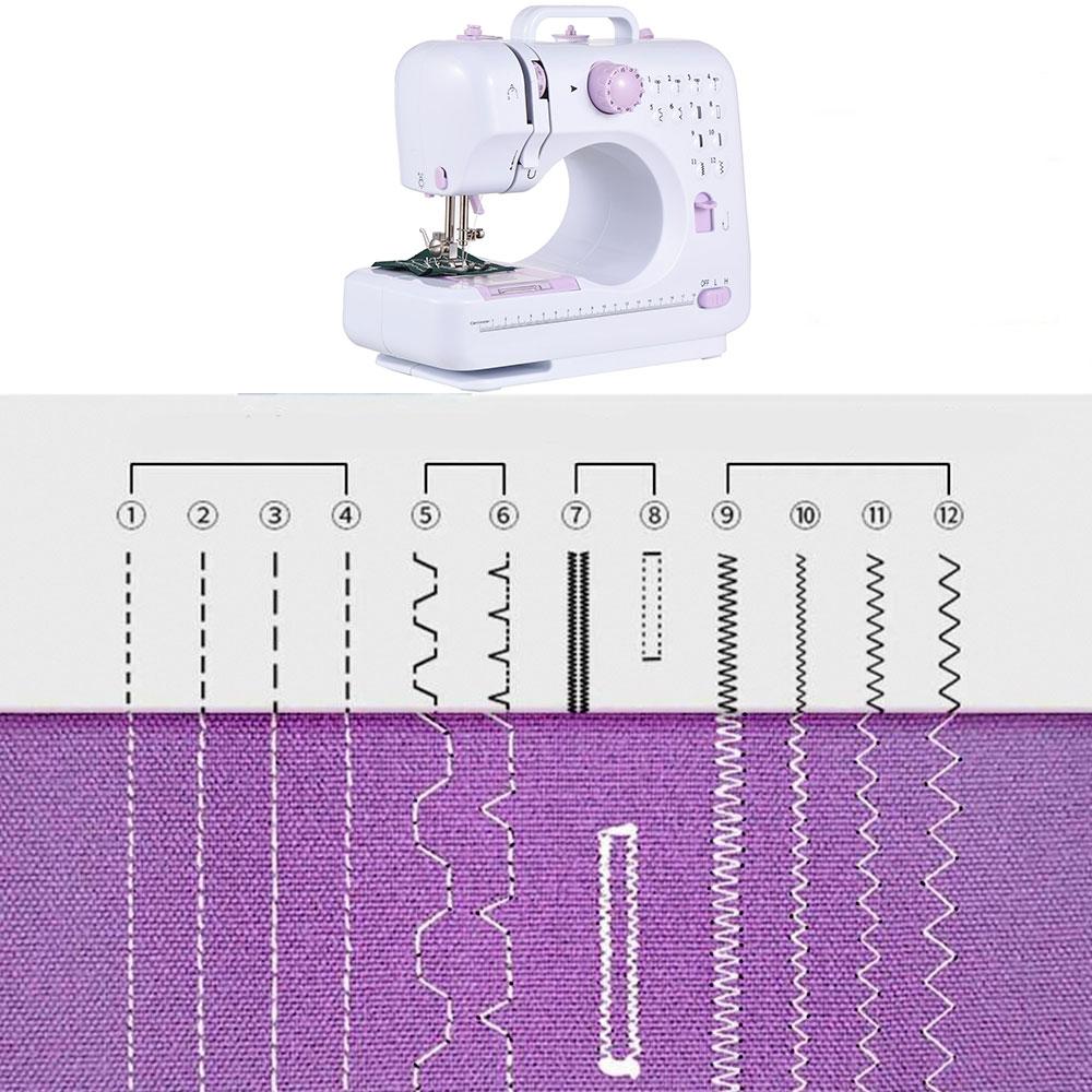 Швейна машинка 12в1 з оверлоком та педаллю FHSM-505 / Портативна машинка швейна / Міні-швейна машинка