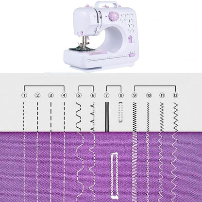 Швейна машинка 12в1 з оверлоком та педаллю FHSM-505 / Портативна машинка швейна / Міні-швейна машинка