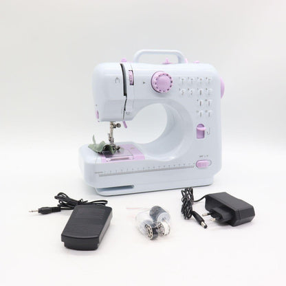 Швейна машинка 12в1 з оверлоком та педаллю FHSM-505 / Портативна машинка швейна / Міні-швейна машинка