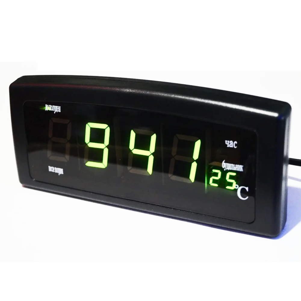 Настільний електронний годинник, з температурою і будильником, CX 818 / Годинник-будильник для дому / Портативний годинник