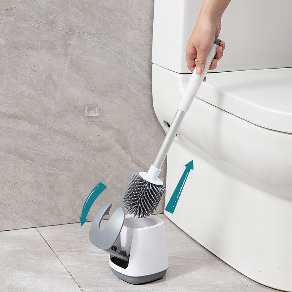 Йоршик для унітазу з автоматичним відкриттям та силіконовою щіткою / Підвісний йоржик щітка з кріпленням