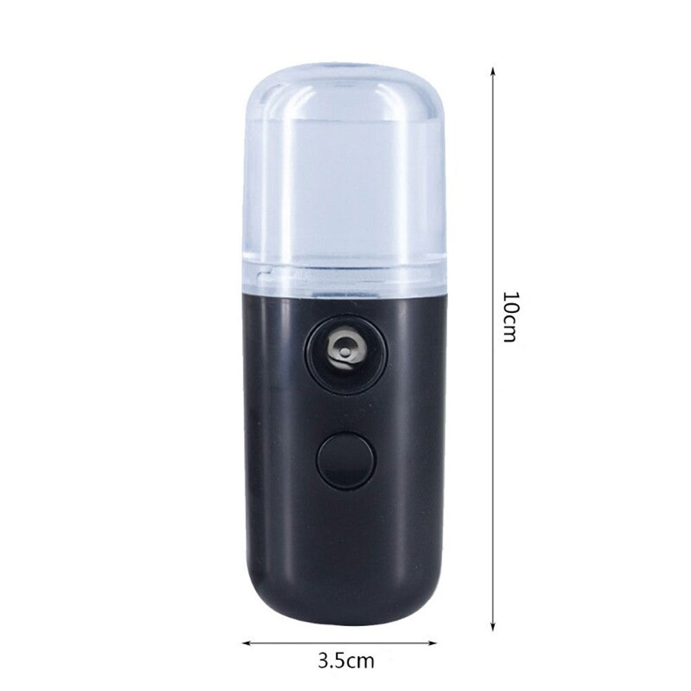 Зволожувач для шкіри обличчя 30 мл ультразвуковий Nano Mist, Чорний / Портативний нано спрей