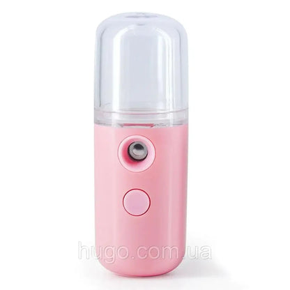 Зволожувач для шкіри обличчя 30 мл ультразвуковий Nano Mist, Рожевий / Портативний нано спрей