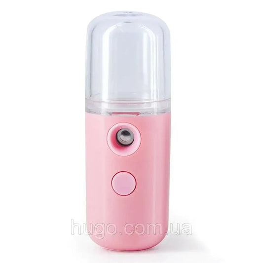 Зволожувач для шкіри обличчя 30 мл ультразвуковий Nano Mist, Рожевий / Портативний нано спрей