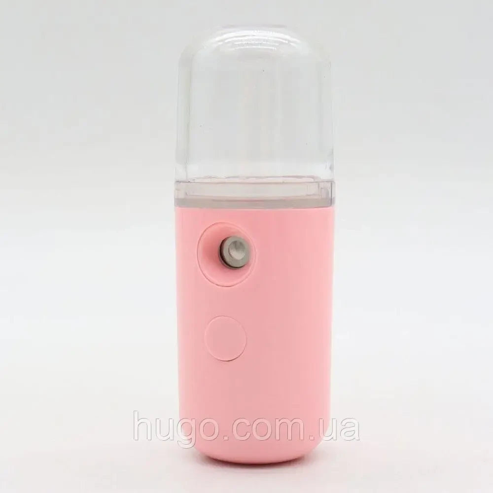 Зволожувач для шкіри обличчя 30 мл ультразвуковий Nano Mist, Рожевий / Портативний нано спрей