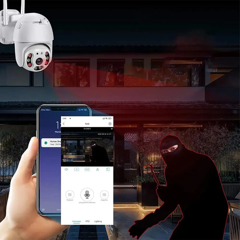 Вулична IP камера відеоспостереження 4Мп, Full HD, A6 / Поворотна wifi камера / Вайфай камера водонепроникна